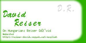 david reiser business card